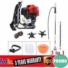 43CC 2 Stroke Backpack Gas Garden Brush Cutter Grass Trimmer Lawn Mower 3 in 1