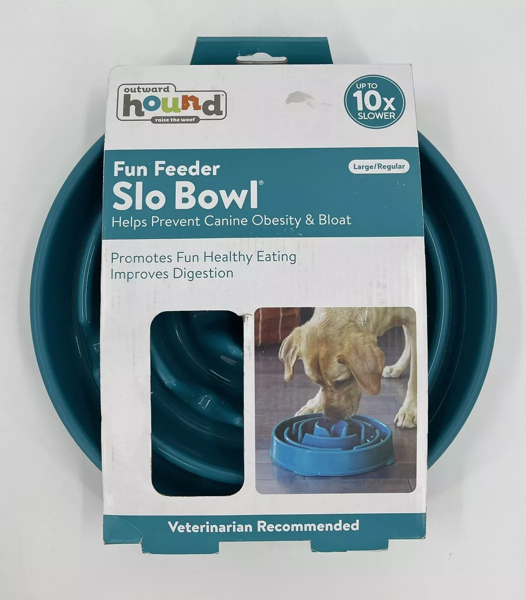 Outward Hound Fun Feeder Slo Bowl - Slow Feeder Dog Bowl Turquoise