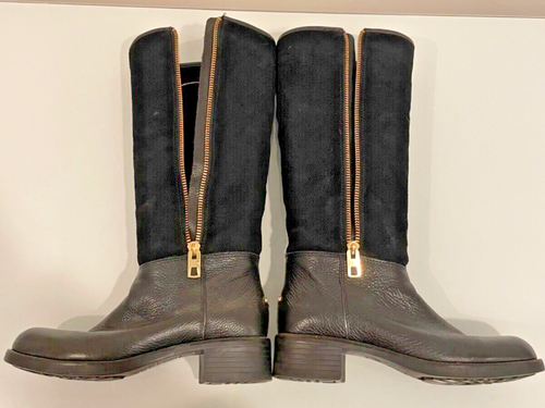 Designer Coach Bailey Suede Upper & Grain Leather gold zipper riding boot size 7 - Picture 11 of 20