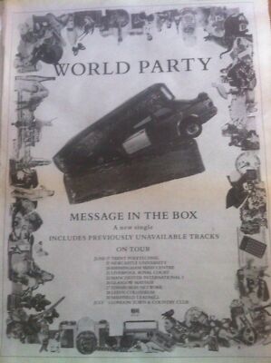 WORLD PARTY - MESSAGE IN THE BOX + 1990 TOUR DATES - ORIGINAL MAGAZINE ADVERT  
