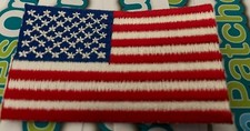 USA American Flag Embroidered Iron- On Patch 1.5x2.5" Compact Size