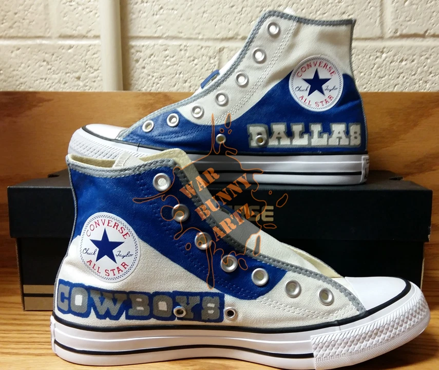 NFL Dallas Cowboys Zapatillas de lona pintadas a mano personalizadas Converse All Stars
