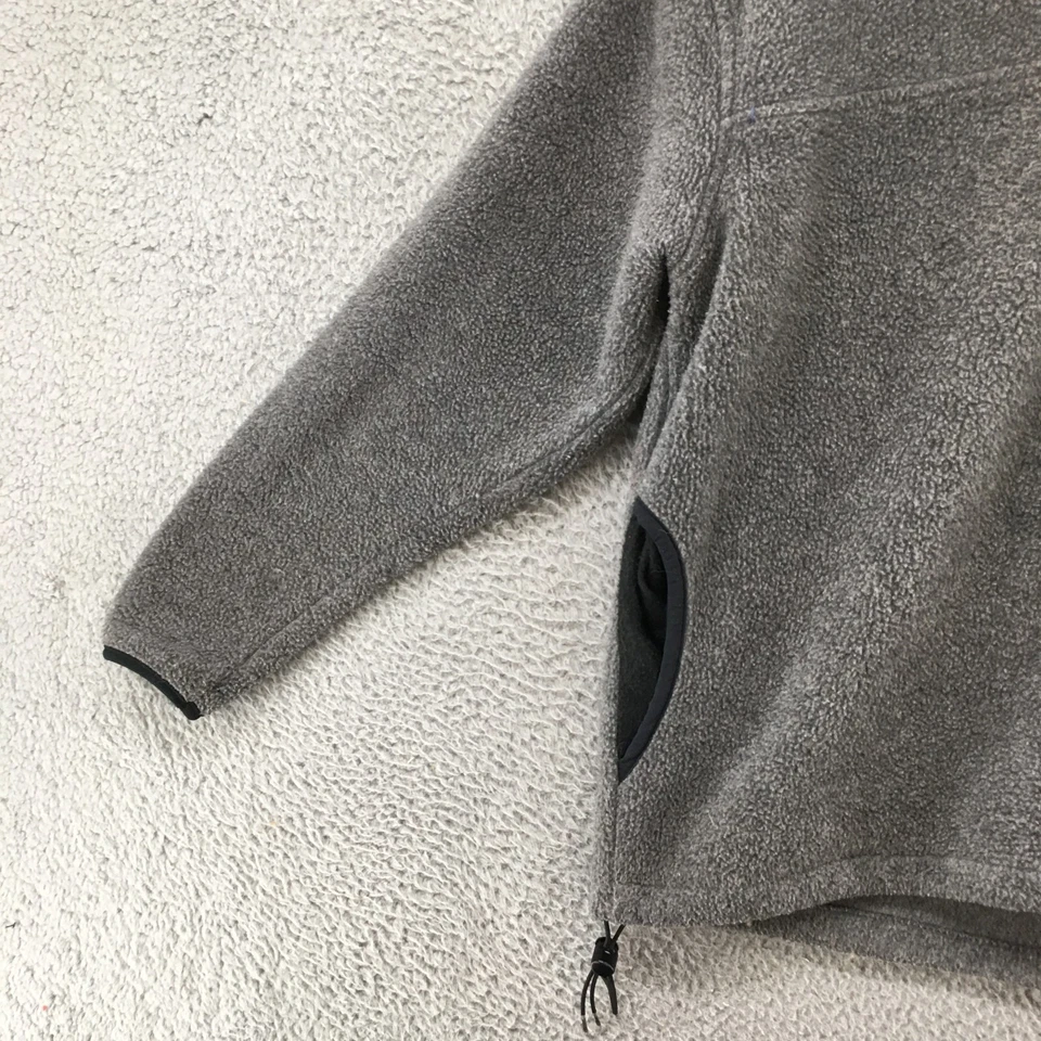 Cabelas Fleece Sweatshirt Womens Small Gray Mock Neck Henley Front Pockets Golf - Image 3 of 4