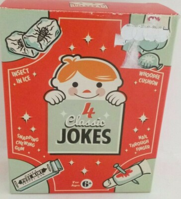 Lucky Lad 4 Classic Jokes. Insect in Ice Whoopee Cushion Snapping Gum Nail