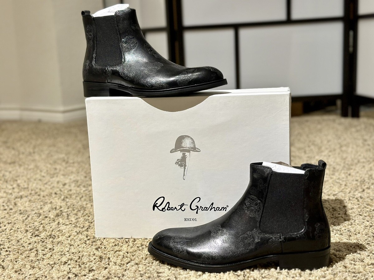 Robert Graham Big Bang Skull Leather Chelsea Boots Robert Graham Delmore Chelsea Boot (Men) | Nordstrom main image 3