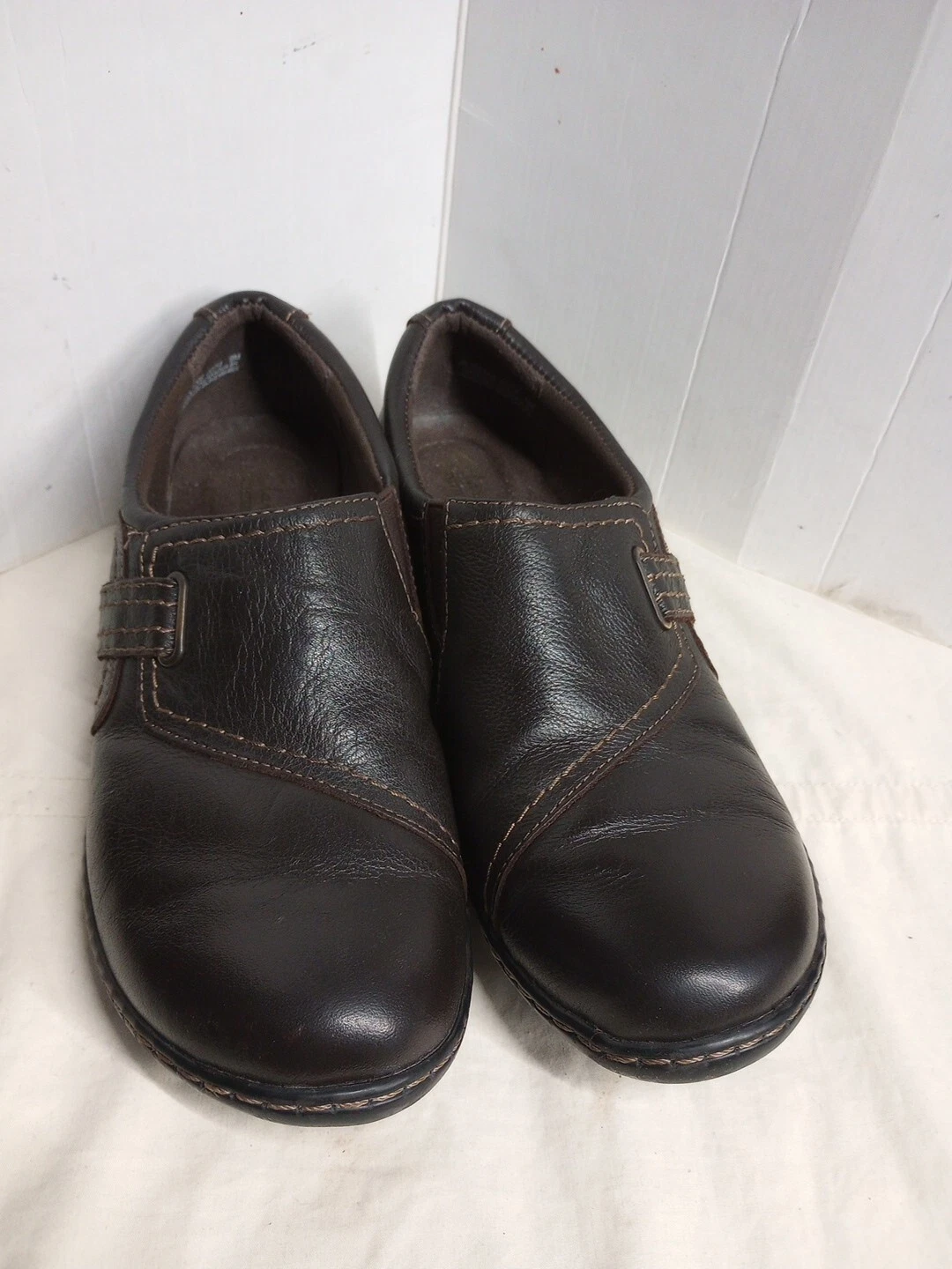 Mocassini slip on marroni Clarks Collection in pelle 26101708 scarpe taglia 9M