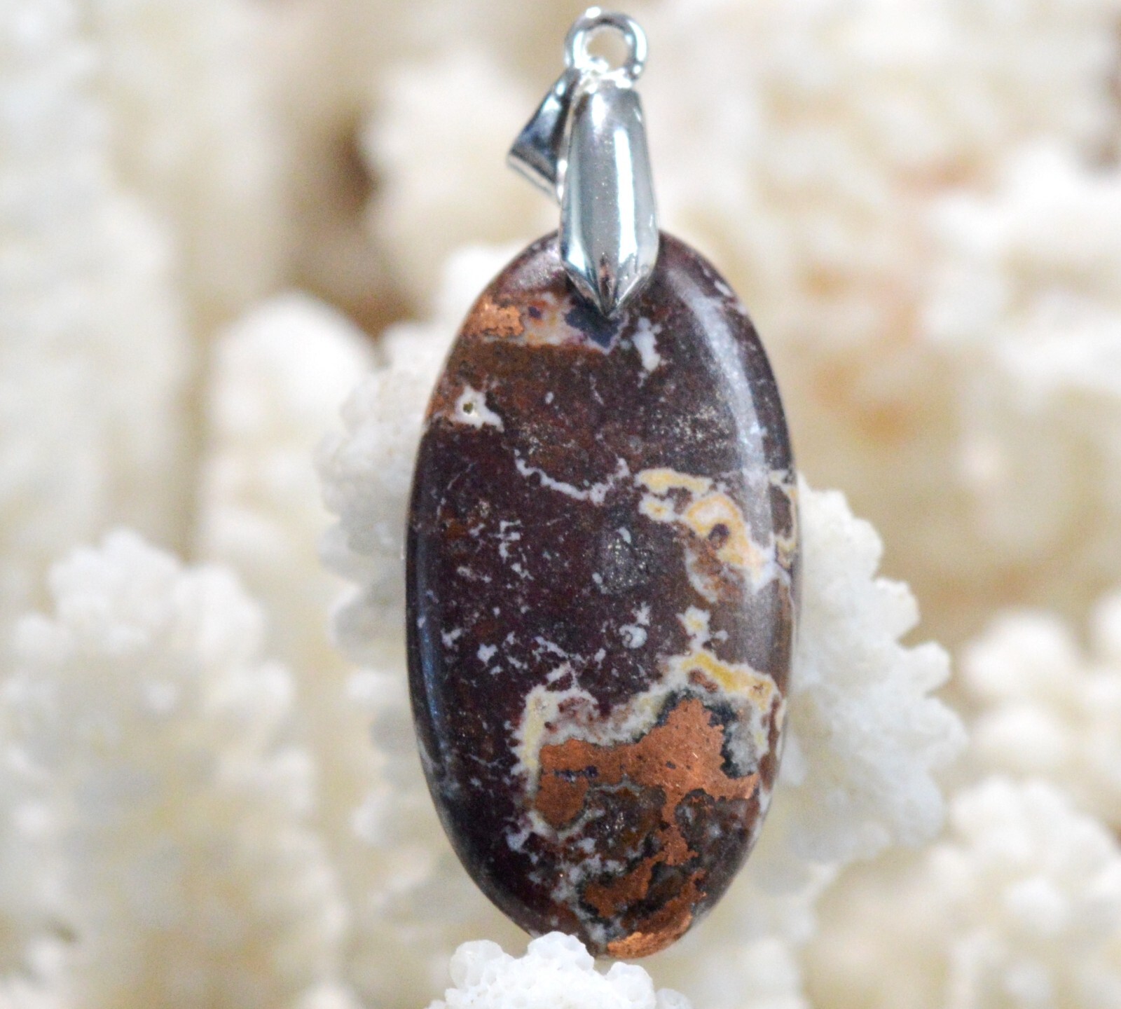 Cuivre natif de 34 cts et dolomite naturelle en cabochon pour collectionneur