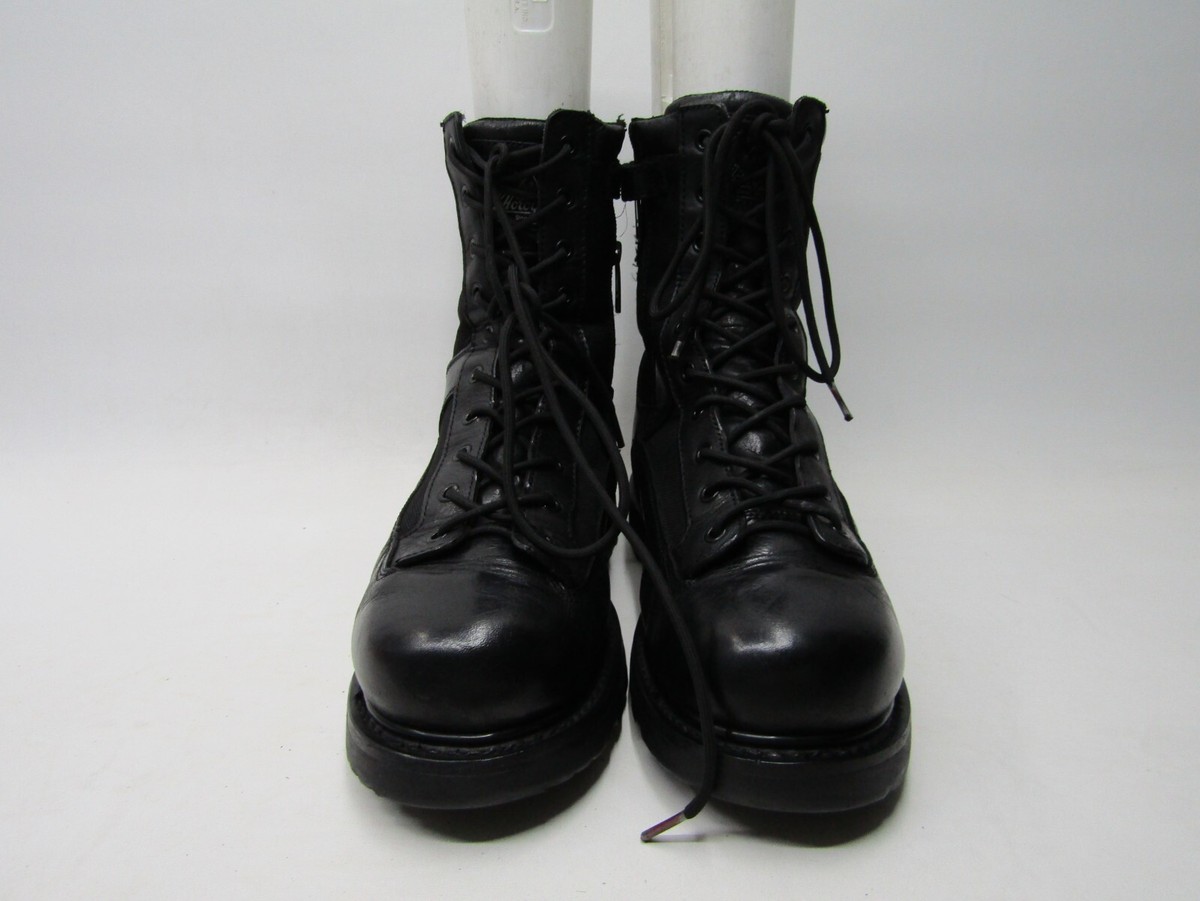 Thorogood Mens 11 W Black Leather Laces Combat Military Work Boots Waterproof Black Side Zipper Thorogood Boots | 804-6191 main image 4