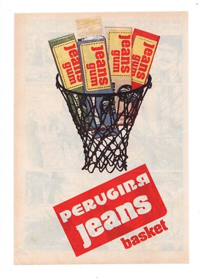 ADVERTISING ADVERTISING ITALIAN CLIPPING 1978 PERUGINA JEANS GUM BASKETBALL