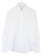 SUITSUPPLY Extra Slim Fit Formal Shirt Men's LARGE Cutaway Neck Button Up White