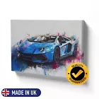 Lamborghini Oil Painting Canvas Print - Pinewood Frame (or Poster) Wall Art