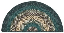 Braided Hearth or Doorway Rug Eco-Friendly Green Half Circle 33" L Pine Grove