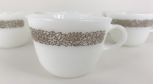 Pyrex Corelle CorningWare Woodland Brown Pattern Coffee Cups EXC - Set of 7 - Picture 5 of 8