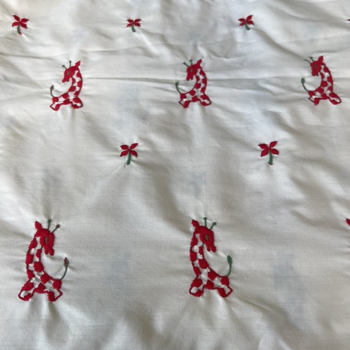 Embroidered Cotton Blend Giraffe Floral Fabric 45 X 2.5 Yards - Picture 10 of 11