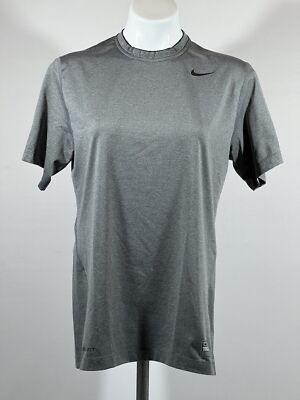 Nike Pro Compression Shirt Mens Medium Gray Dri Fit Gym Athletic Training
