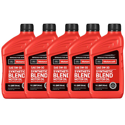Motorcraft XO5W30QSP Set of 5 Engine Motor Oils for Ford Lincoln