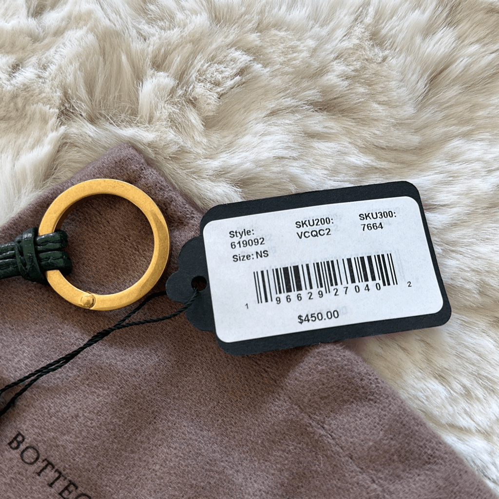 Bottega Veneta $450 Woven Pineapple Key Chain in Yellow/Green NEW