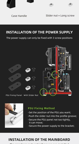 BlockCase Aluminum Open Frame Case Support ATX/M-ATX Mainboard GPU Mount - Bild 21 von 29