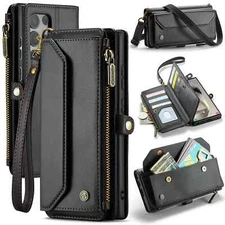 Crossbody for Samsung Galaxy S25 Ultra S25+ Plus Case Wallet with Card Holder