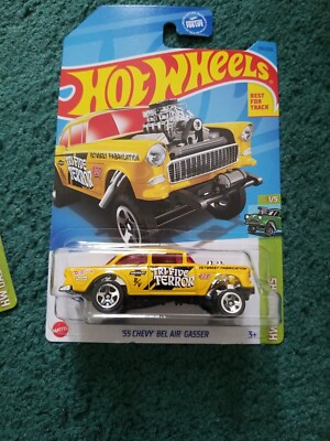 Hot Wheels 2023 55 Chevy Bel Air Gasser Yellow Set of 2 | eBay