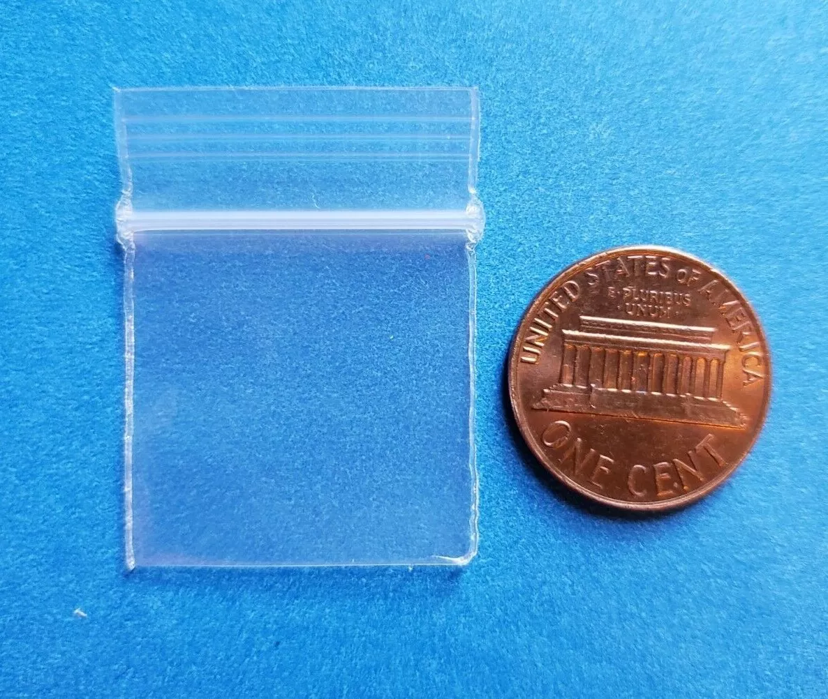 Clear 1 x 1 Mini Zip Seal Lock Top Plastic Bags 2Mil Jewelry Pill Small  Square