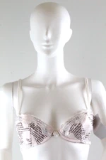 Women's Bra Letter Print & Lace Style 9999 Size 34B LILY Soft Pink NWT