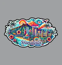 Honolulu Hawaii Fridge Magnet