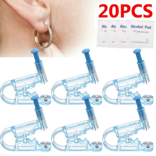 Disposable 20PC Blue Safety Ear Piercing Gun Unit Tool With Asepsis Piercer Stud - Picture 5 of 12