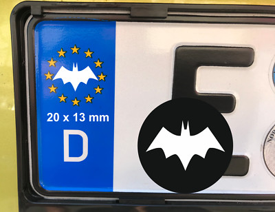 4x Nummernschild Aufkleber Batman 4 Fledermaus Sticker EU Plakette Kennzeichen