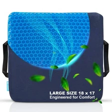 VIVAMINT Gel Cushion for Long Sitting- Office Chair Cushion for Hip Pain-LARGE