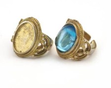 Ring Adjustable Ring Bezel - Raw brass 18mm 7.5US inner size - Adjustable 2841