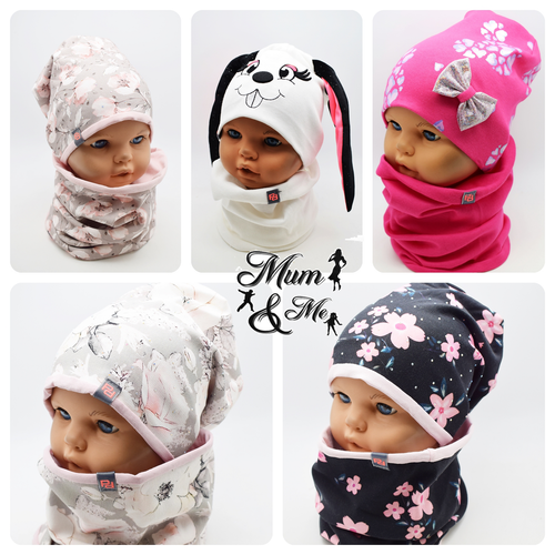 Bambine Bambini Cappello Con Tubo Sciarpa Cotone Elasticizzato 2pcs Set  Primavera Autunno Cappello | eBay