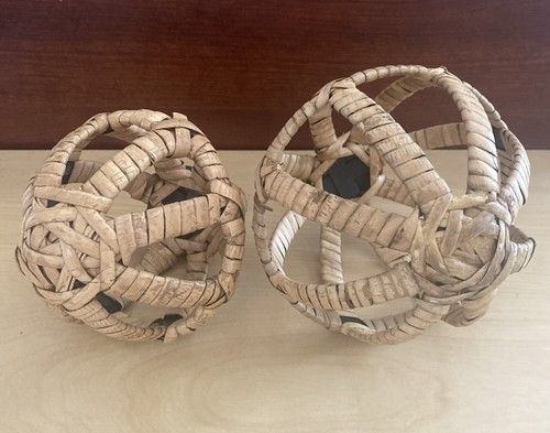 3er Set Deko Kugeln 2 Rattan Schmiedeeisen & 1 Spiegelmosaik Dekor Gruppierung - Bild 6 von 18