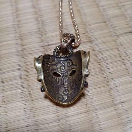 Nio Statue Kongo Rikishi mask necklace Buddha Statue copper Oriental art amulet - Picture 5 of 7