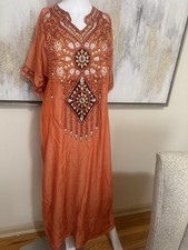 Elegant Embroidered Orange Abaya   Traditional  Stylish