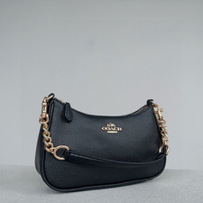 COACH Teri Shoulder Bag/Crossbody Canvas Black CA209 Outlet Free Shipping