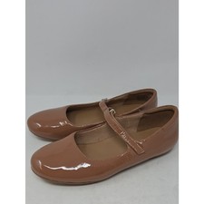 Naturalizer Maxwell Patent Leather Mary Jane Flats in Nude Tan Women's Size 9.5