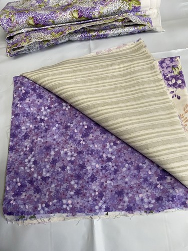 KQ 7 Piece “Lilac Time” Fat Quarter Medley Plus 2 Yards K Francour Floral Fabric - Picture 8 of 11