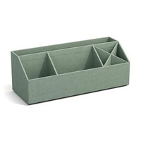 Bigso Elisa Schreibtisch Organizer 4 FäCher Ordnungssystem MintgrüN Leinenoptik