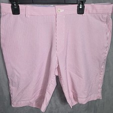 Peter Millar Crown Crafted Short Mens 34 pink stripe Seersucker Performance Golf