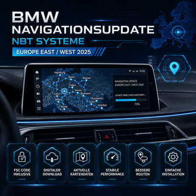 BMW NBT NAVI UPDATE EUROPE NEXT 2025 | EAST o. WEST | FSC | NAVIGATION KARTEN