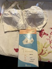 NWT Vintage USA Made 60s Penney s Adonna Floral Lace Bra, White, 34C NIB Bullet