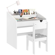 Kids Desk and Chair Set, Kids Study Desk with Storage, Student Writing Desk f...