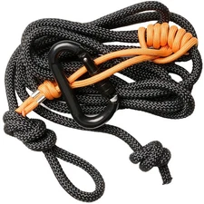 Rhino 10' Hunting Lineman's Rope with Carabiner and Knot - Black
