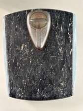 Vintage 1950s Borg Bathroom Scale- Mid-Century Modern-Works-Black Marble Top