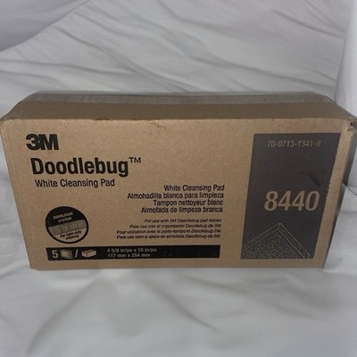 3M Doodlebug 8440 White Cleansing Pad (5pk) light-duty cleaning 10 x 5  X  1 