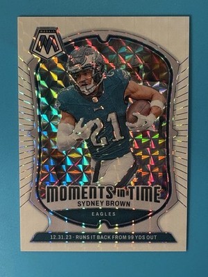 2024 Mosaic Sydney Brown Moments In Time White Prizm SP #21 Eagles 14/25 