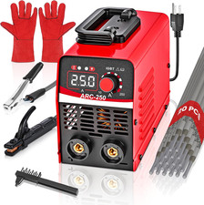 250A Stick Welder 110V, 3Lb Mini Arc Welder with 20 Rods Gloves IGBT Inverte
