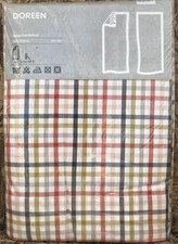 Tende Ikea Pensionate Doreen Cotone Rosso Nero Pastello Check 145cm x 300cm Sigillate