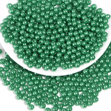 1000pcs Green 6mm Pearl Beads with Hole Round Pearls for Jewelry Making, Crafts